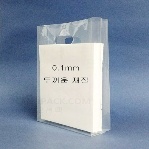 두꺼운 PE 투명 비닐쇼핑백PE재질 무지 링봉투소량인쇄가능2가지 사이즈[100장/1000장]