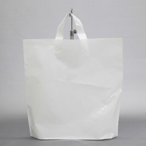 손잡이비닐쇼핑백(백색-하단폭)PE재질 무지 비닐가방소량인쇄가능5가지 사이즈[100장]
